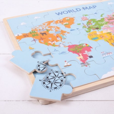 Bigjigs Toys - World Map Puzzle - Artiwood